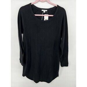 Standard James Perse Sweater Dress Womens 3 Black Cotton Knit